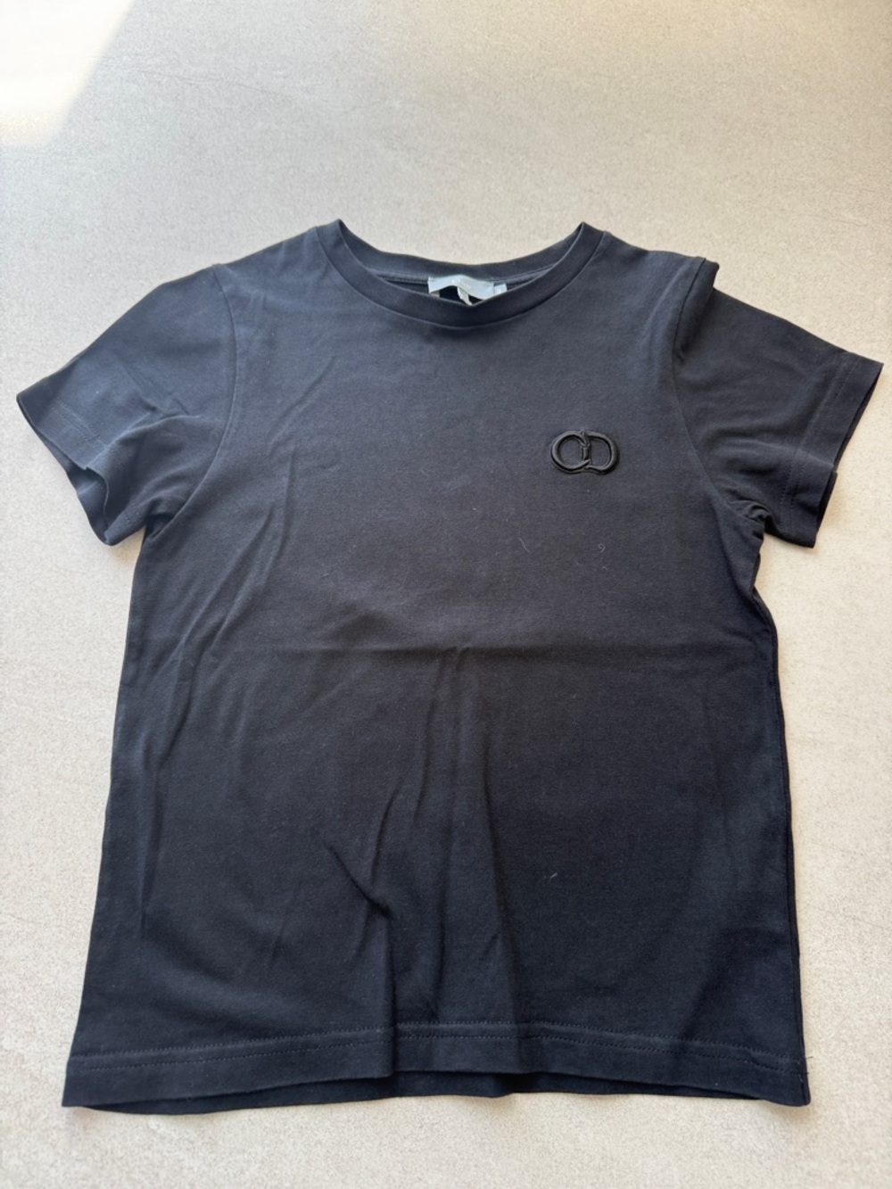 Kids dior Black Logo Crewneck Tee